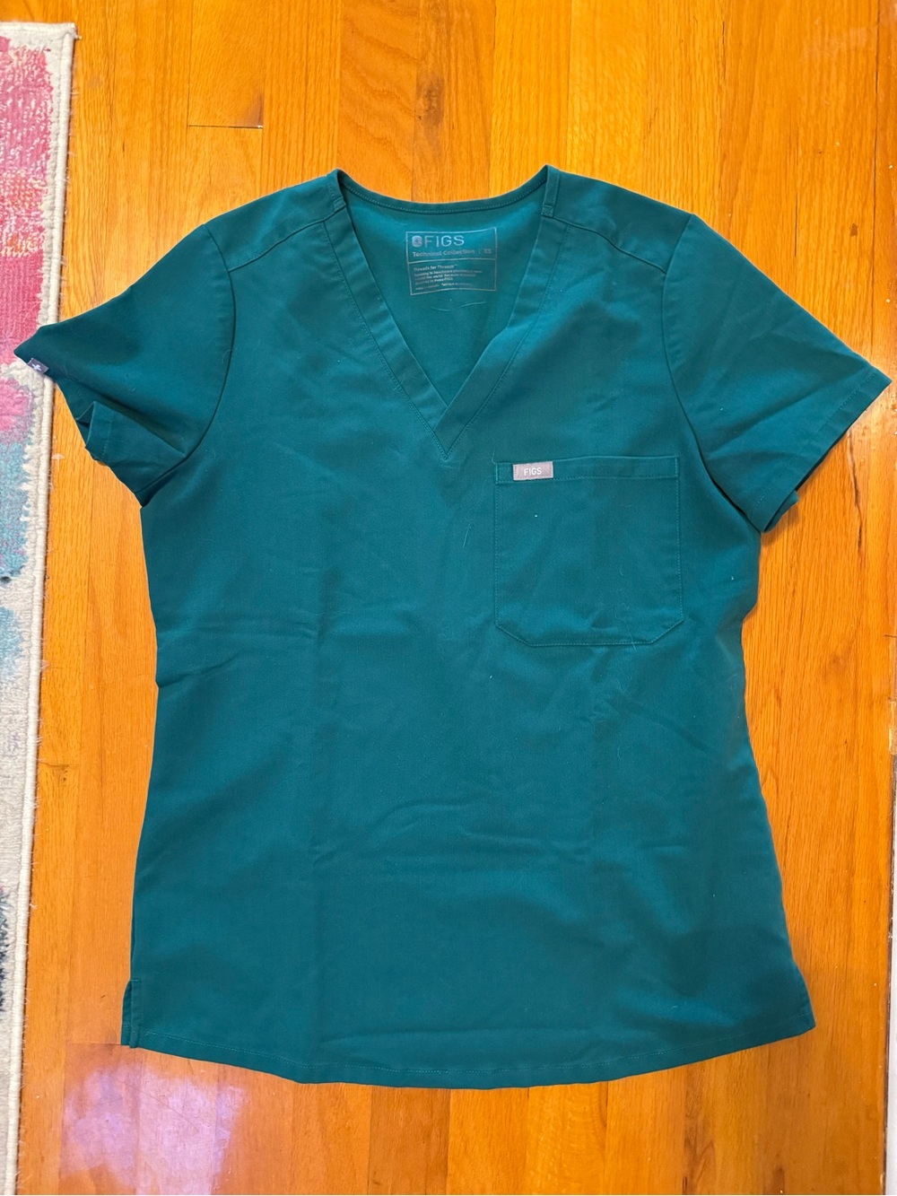 Figs Deep Teal V-Neck Medical Scrub Top